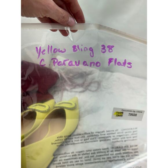 New women’s yellow bling flats size 38 - Picture 2 of 6